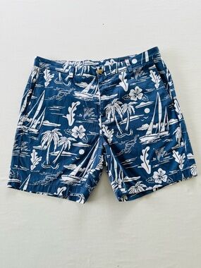 VINEYARD VINES Men’s Tropical Living Breaker Blue/White Golf Vacay Shorts 36x7